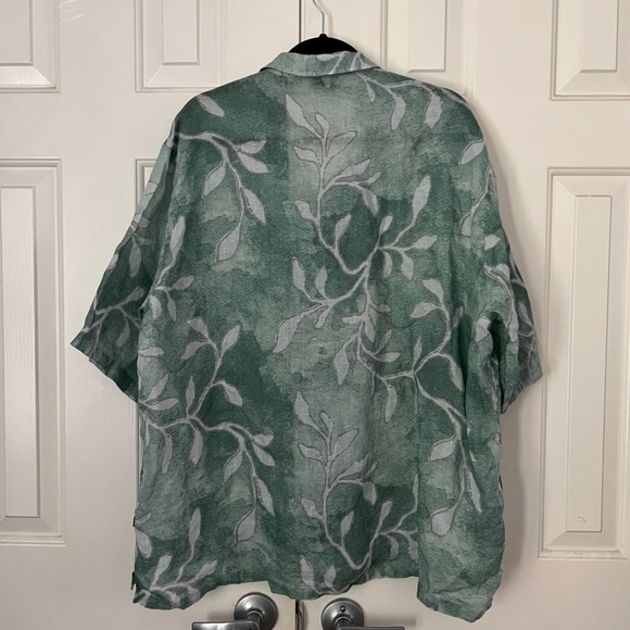 HUGO BOSS Lars Regular Fit Palm Frond Print Short Sleeve Button-up Shirt - Picture 8 of 9